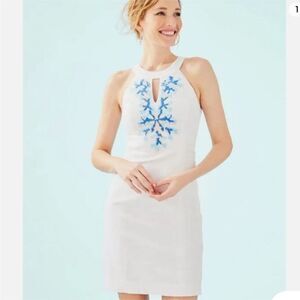 LILLY PULITZER | NEW Jena Stretch Shift in Resort White Beaded Women’s Size 4